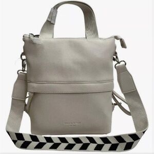 Cynthia Rowley Cream Crossbody Bag or Backpack with Tan and Black Strap